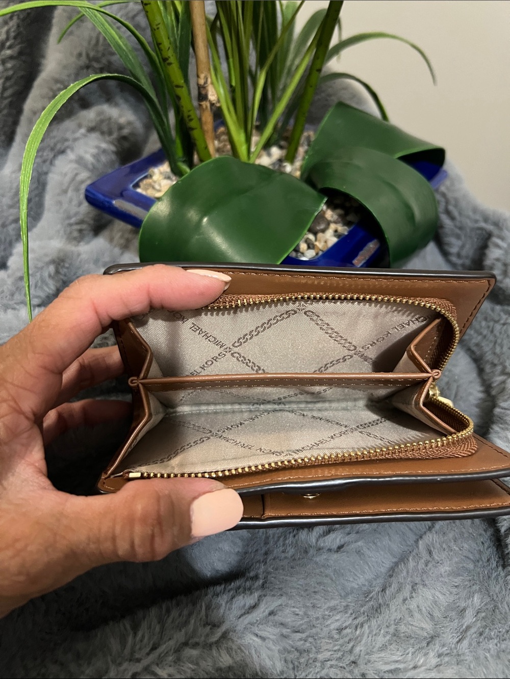 Michael Kors Brown Signature Zip Wallet - Picture 8 of 8